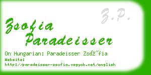 zsofia paradeisser business card